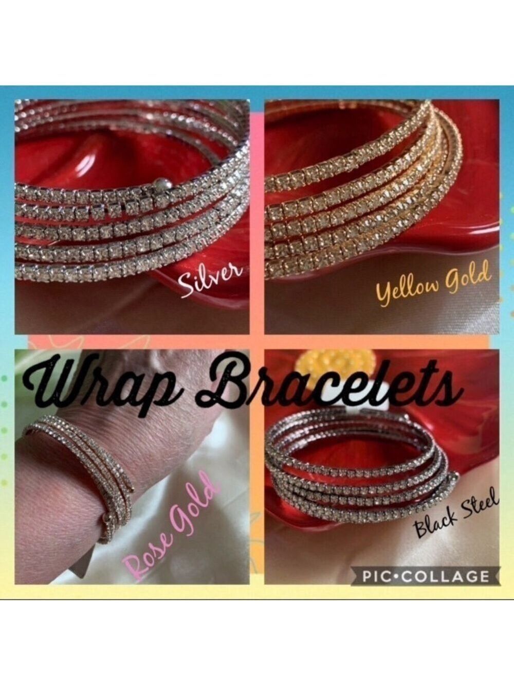 Rose Gold Cubic Zirconia Wrap Bracelet - Picture 7 of 7